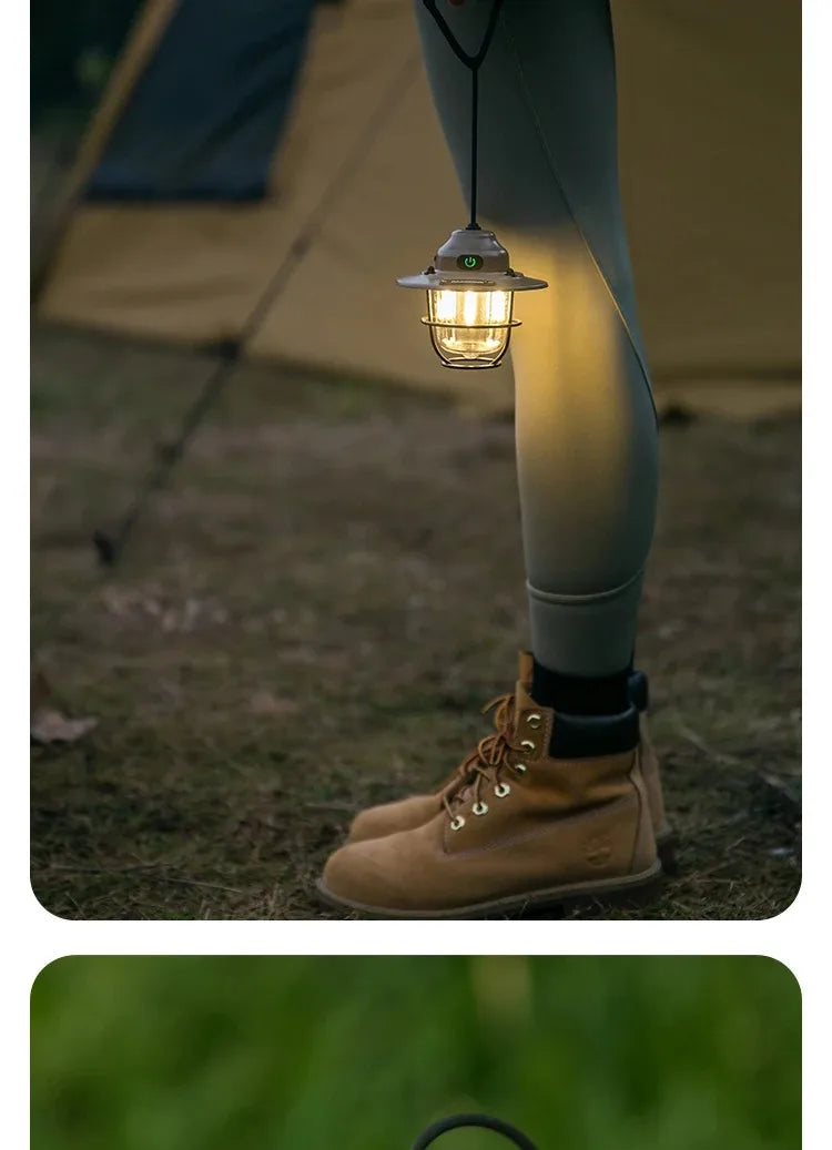 Outdoor Retro Smalldroplight, Campsite Lamp, Atmosphere Lamp, USB Charging Tent Light, LED Camping Hangling Lamp