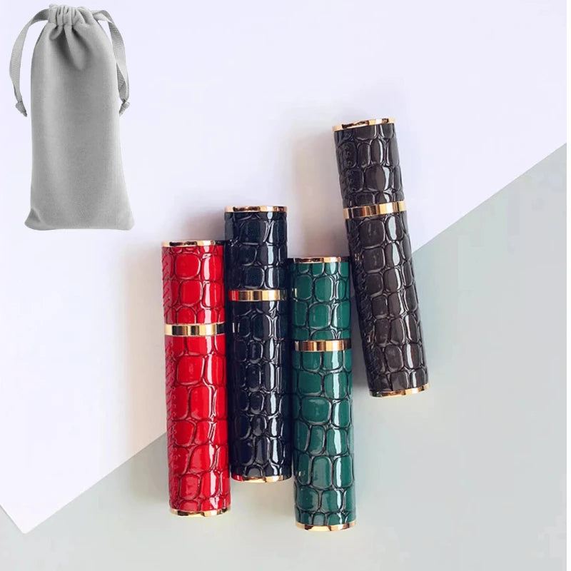 10ML Luxury Crocodile Leather Perfume Bottle Refillable Perfume Atomizer for Travel Spray Bottle with Mist Fragrance Container