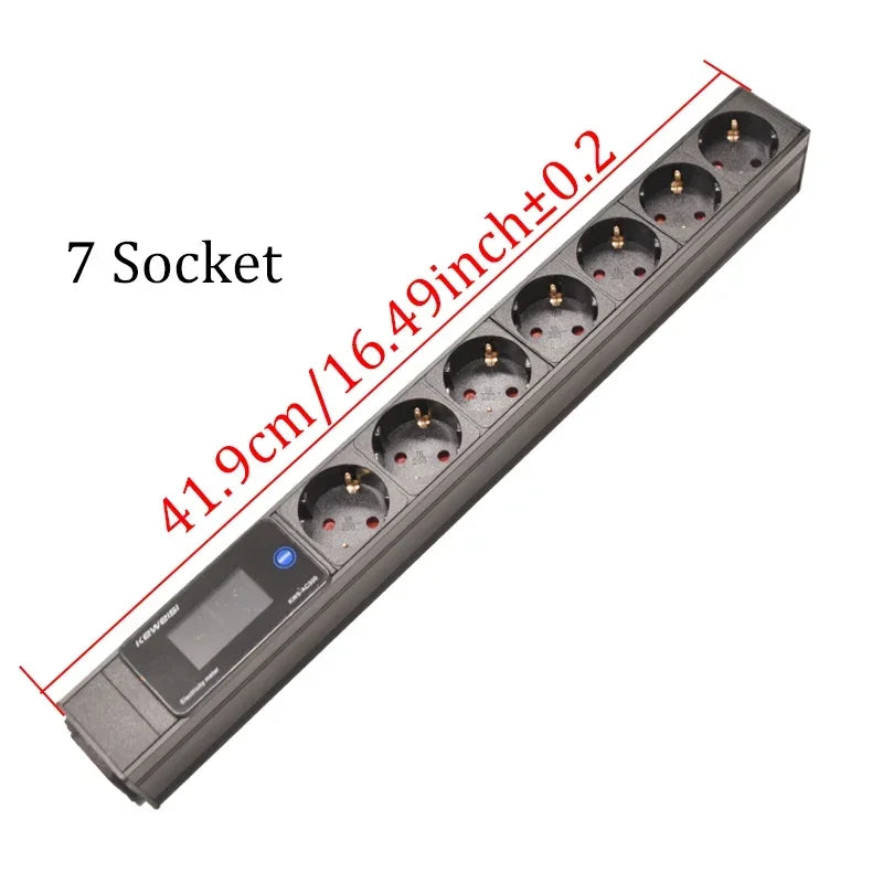 EU Power Strip Power Energy Volt Watt Kwh Meter 2/3/4/5/6/7/8/9/10/11Ways EU Socket extension electrica C14 interface
