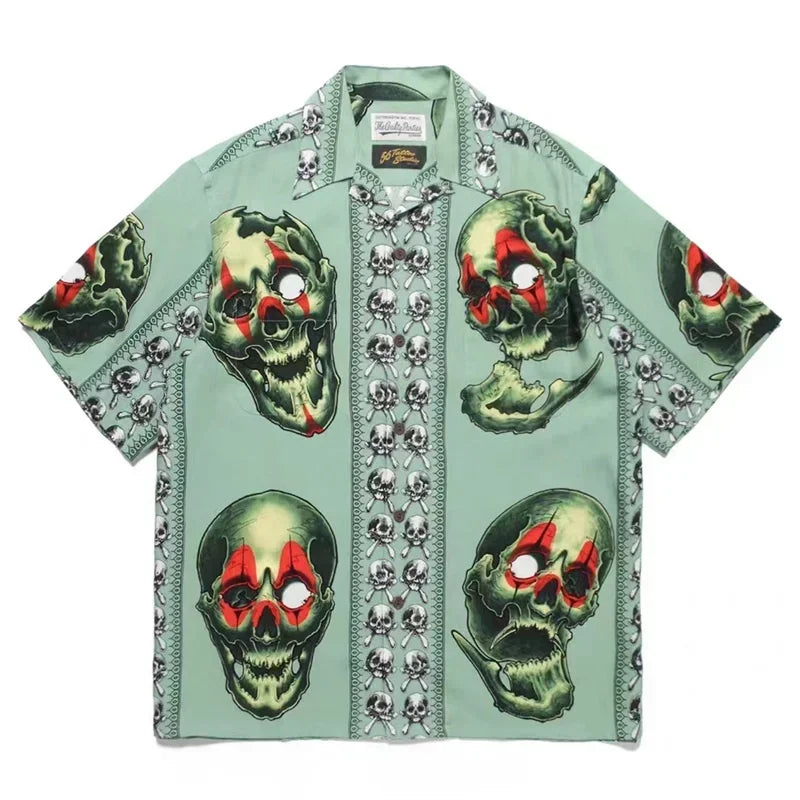 Classics 2025 WACKO MARIA Shirt Photo Print Vintage Men's And Women's Loose Hawaiian WACKO MARIA Short Sleeve Shirt T-Shirts