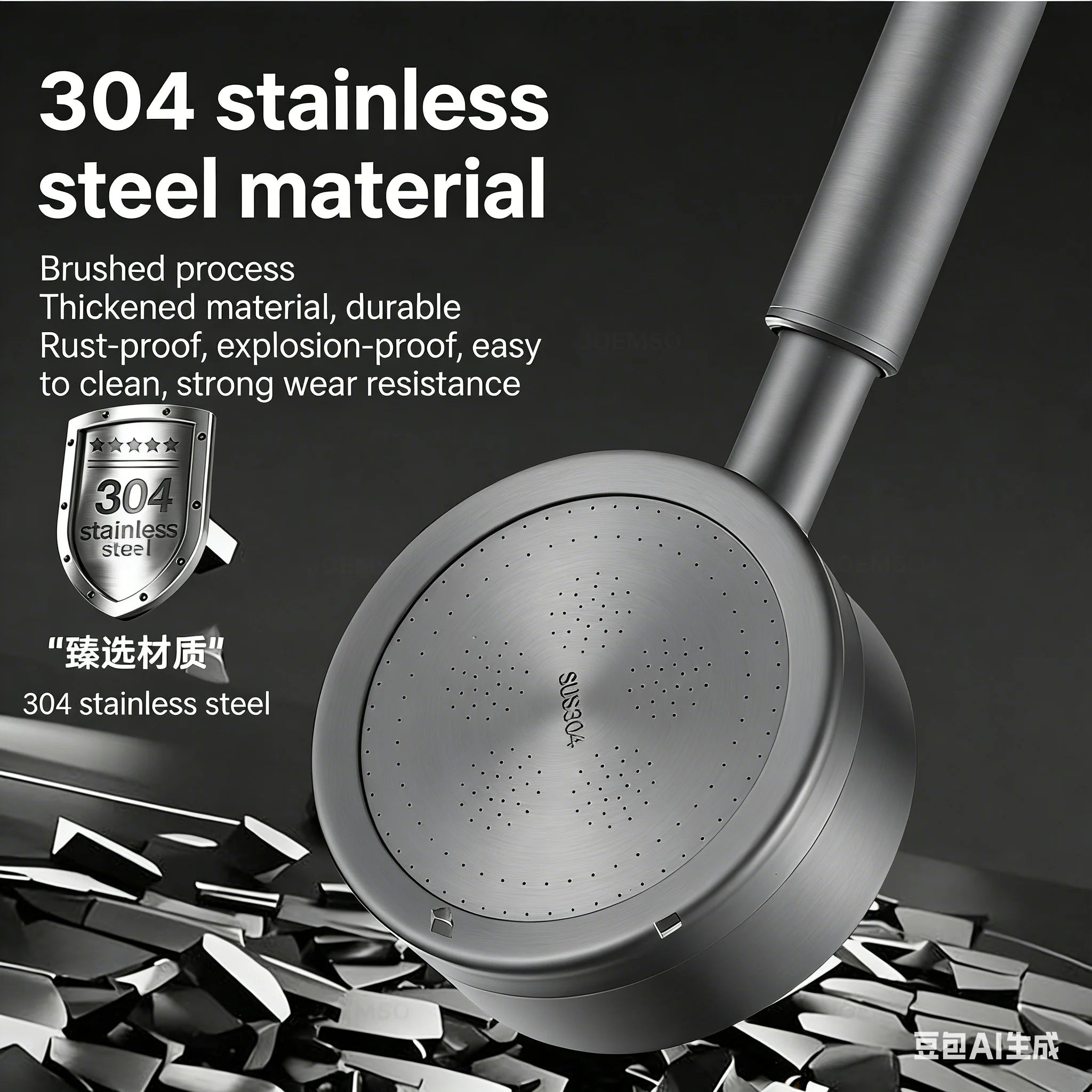 304 stainless steel shower head, handheld shower head for bathroom bathing, bathroom shower head