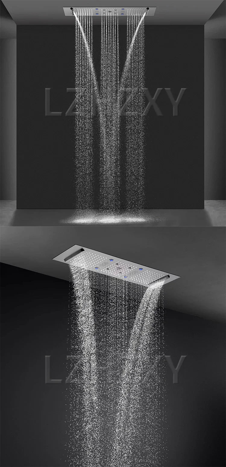 Built in Concealed Shower Wall Mounted Hidden Pre Embedded Overhead Rain Shower Head with Music