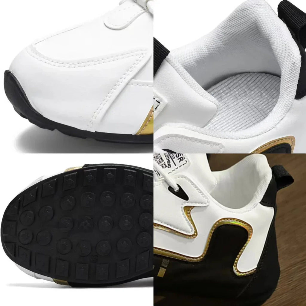Men's PU Leather Waterproof Sneakers Casual Sports Shoes Mens Lightweight Breathable Flat Non-slip Tenis Shoes Zapatillas Hombre