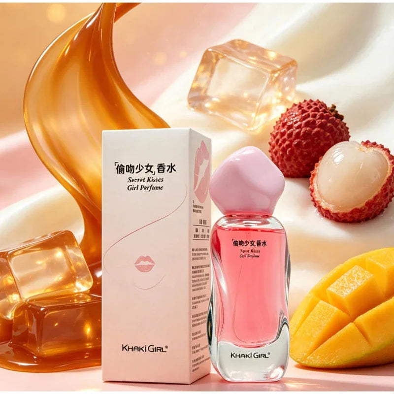 Khaki Girl Floral Fruity Eau De Toilette Long-lasting Fresh Citrus Perfume Spray Unique Crystal Bottle Daily Dating Perfume
