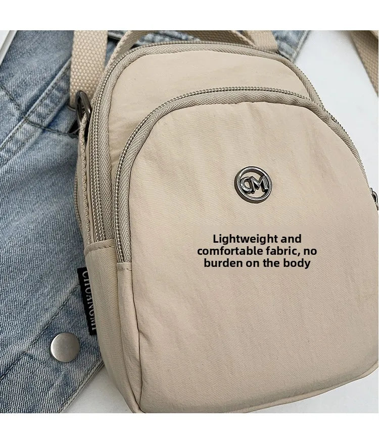 Casual Oxford Fabric Mobile Phone Bag Women's Crossbody Bag Lightweight Trendy Single Shoulder Canvas Bag for Walking