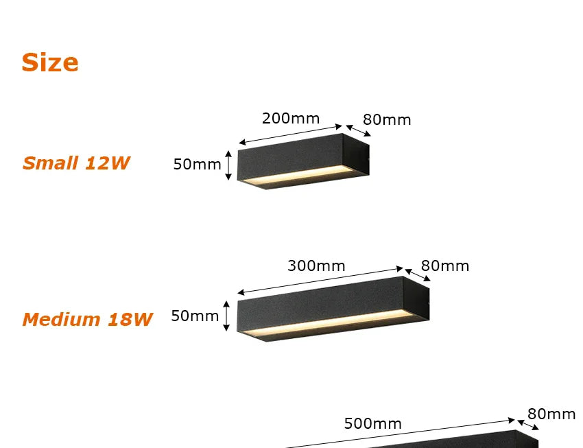 Outdoor Wall Light External Sconce Lamps House Decor Lighting Fixture for Balcony Porch Yard Garden Gate Waterproof IP65