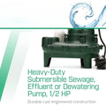 Bedroom Sets-Automatic Submersible Sewage Effluent Dewatering Pump 1 2 HP Heavy Duty-new
