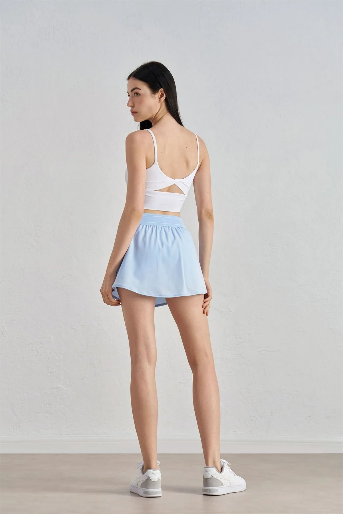 Two Pieces Tennis Skirts Breathable Sun-Proof Slim Fit Casual Yoga Skorts With Shorts&Pockets 2 In 1 Golf Badminton Skirts