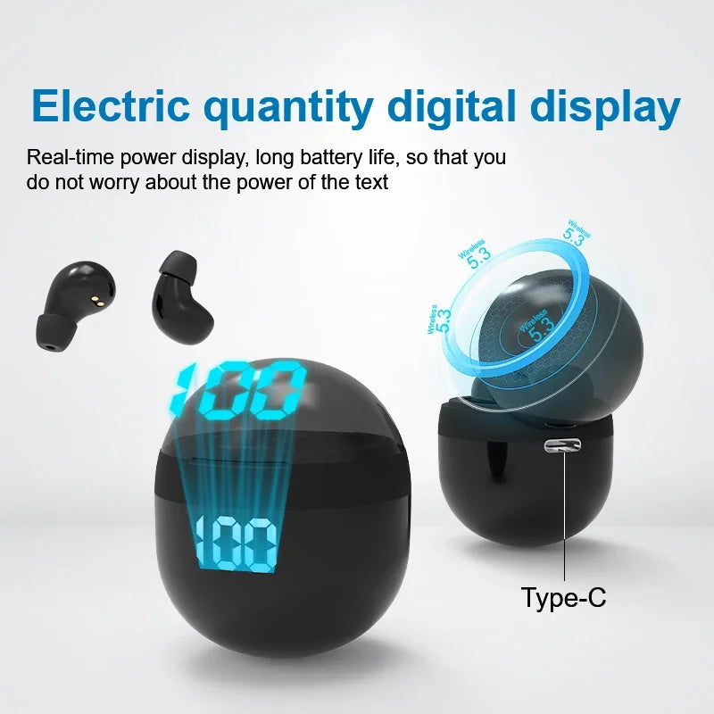 Wireless In-ear Headphones Bluetooth 5.4 Earphone Control Sport Headset Waterproof Microphone Music for Tumbler Design Mini Tiny
