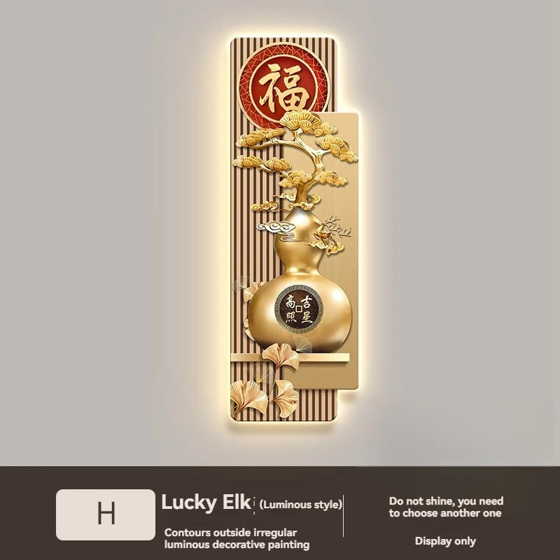 Light Luxury Entrance, Led Lights Decorative Paintings Home Decor Attracting Wealth Reindeer Living Room Corridor Mural Lights