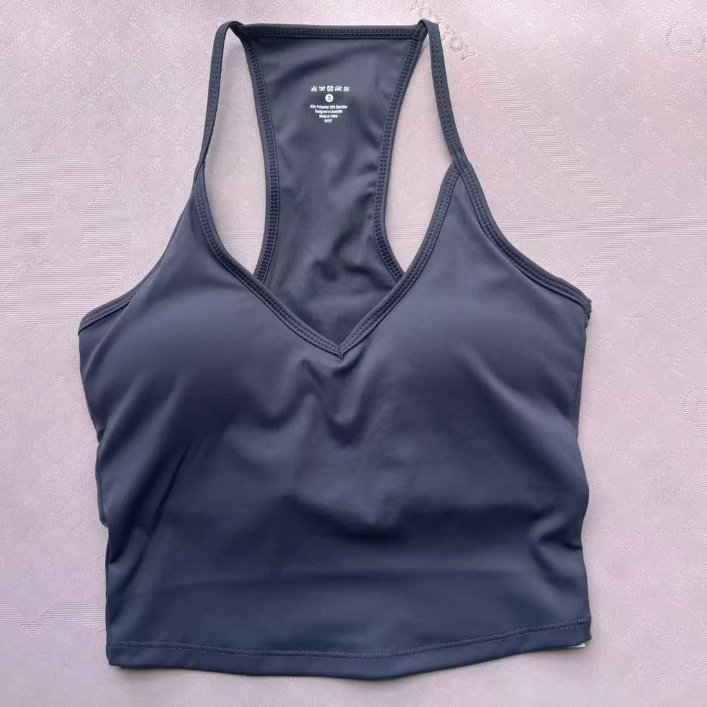 C-B Women Stretch Yoga Outfit Halter Crop Top Fold Over Waist Biker Shorts Gym Workout Running Fitness Active Sportswear