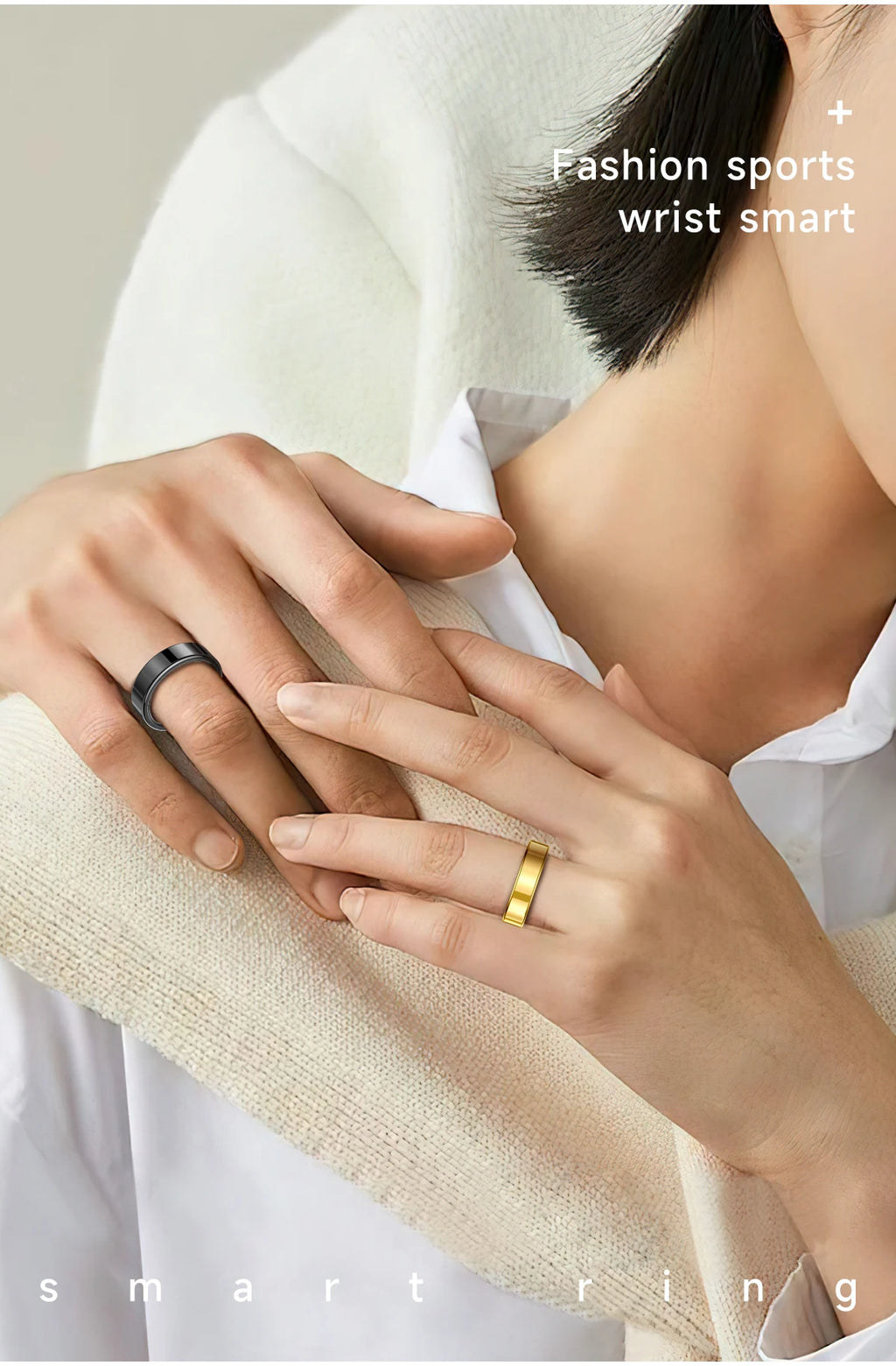 R09 Smart Ring Men Women with Charging Case Heart Rate Blood Oxygen Skin Temperature Monitor Waterproof For Android iOS R12