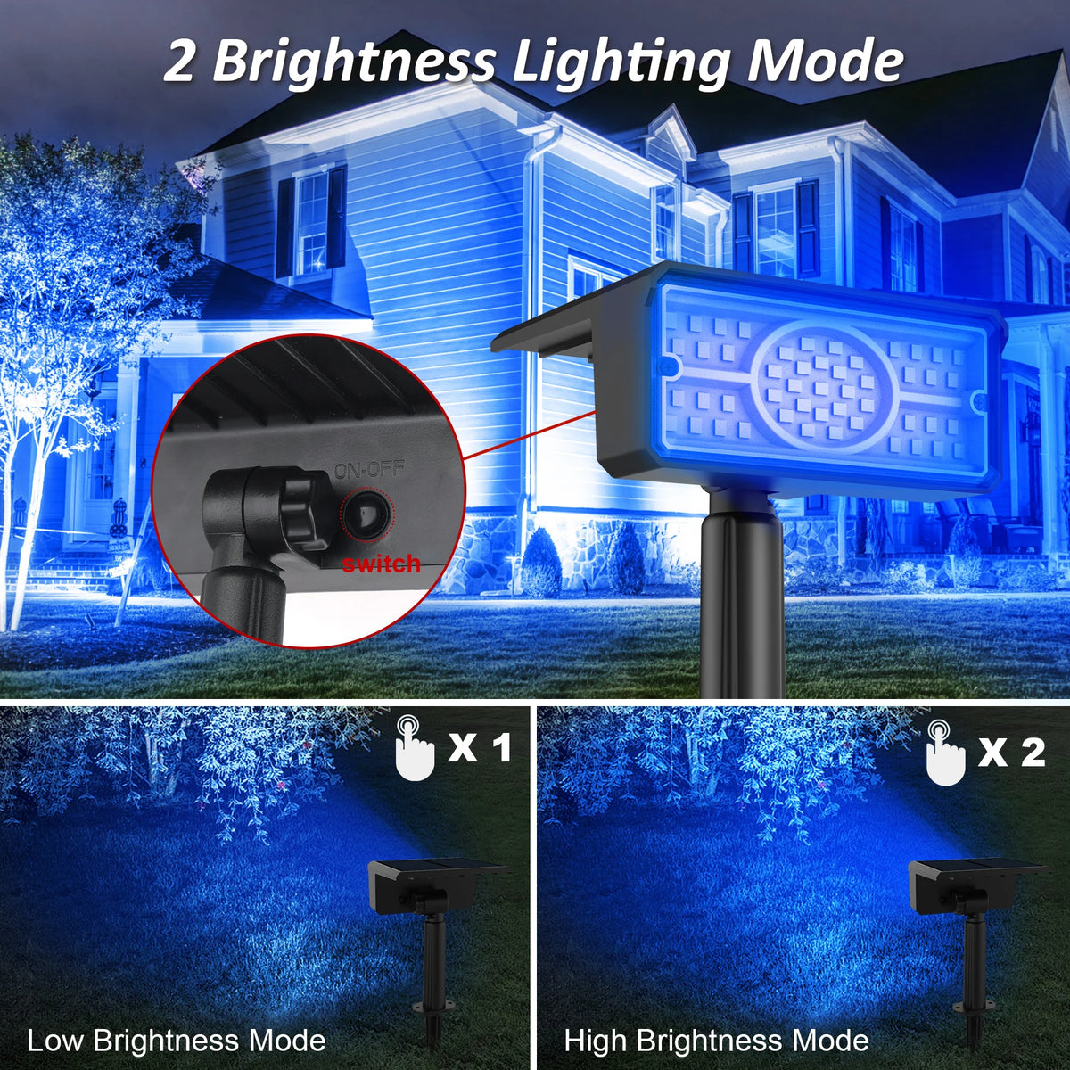 Solar LED Light Outdoor IP65 Waterproof Blue Light Solar Power Light Lawn Light For Garden Decor Solar Wall Light Outdoor