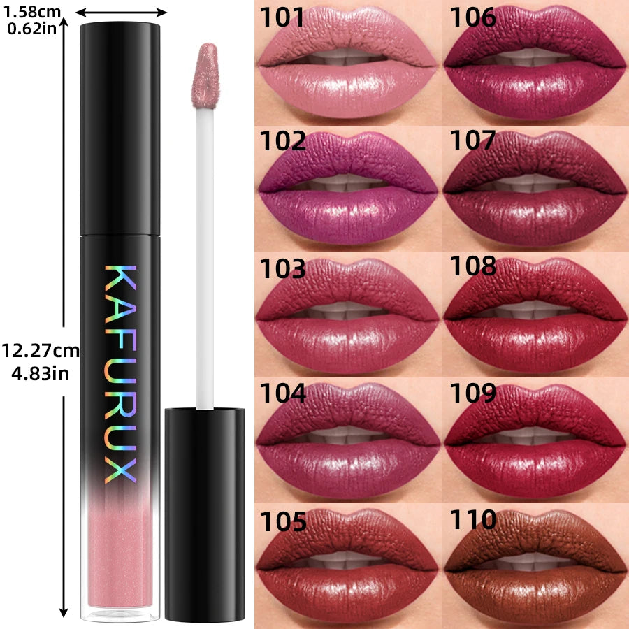 Waterproof Glitter Lip Gloss Shimmer Lip Glaze Liquid Lipstick Makeup Gift for Women Lip Oil Lip Tint Moisturizing Lip Balm Cosm