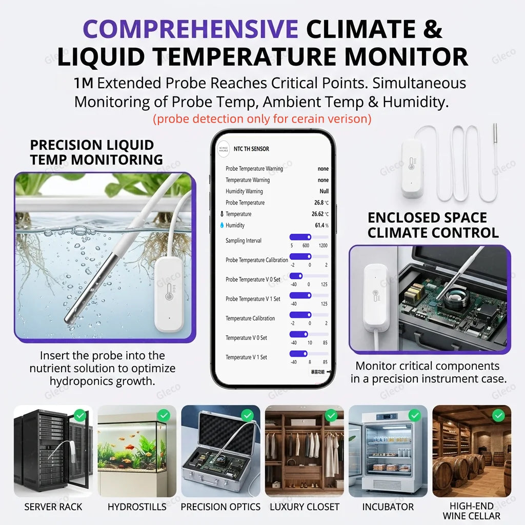 7in1 Zigbee Water Quality Monitor Smart Home Probe Temperature Humidity Sensor TDS SG Meter EC Salnity Tester For Zigbee2mqtt