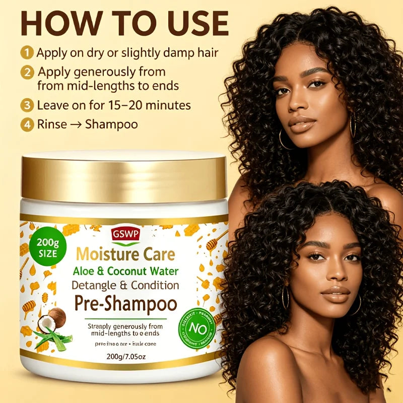 GSWP pre-shampoo Big-capacity, designed to detangle and smooth hair before washing. Ideal for dry, damaged hair.200/400g
