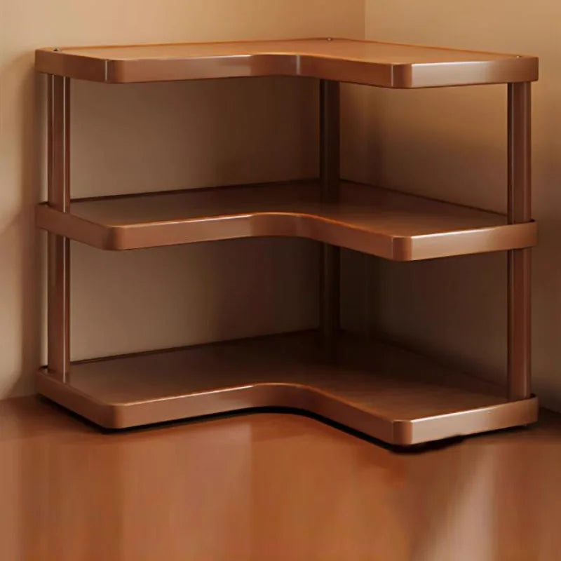 Versatile 2-Tier Wooden Storage Rack for Kitchen&Tea Room-Countertop Organizer with Decorative Desktop Multi-layer Storage Rack