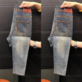 High-quality Jeans Men Italy Luxury Washed Blue Jeans Men's Summer New Business Trend Slim-fit Elastic Trousers Cowboy Pants Man