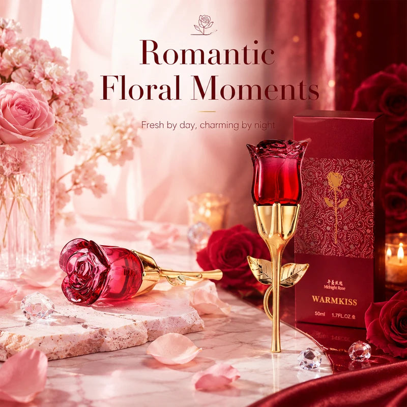 WARMKISS Midnight Rose Women Perfume Long Lasting Fresh Eau De Parfum 50ml Natural Floral Niche Scent For Romantic Date