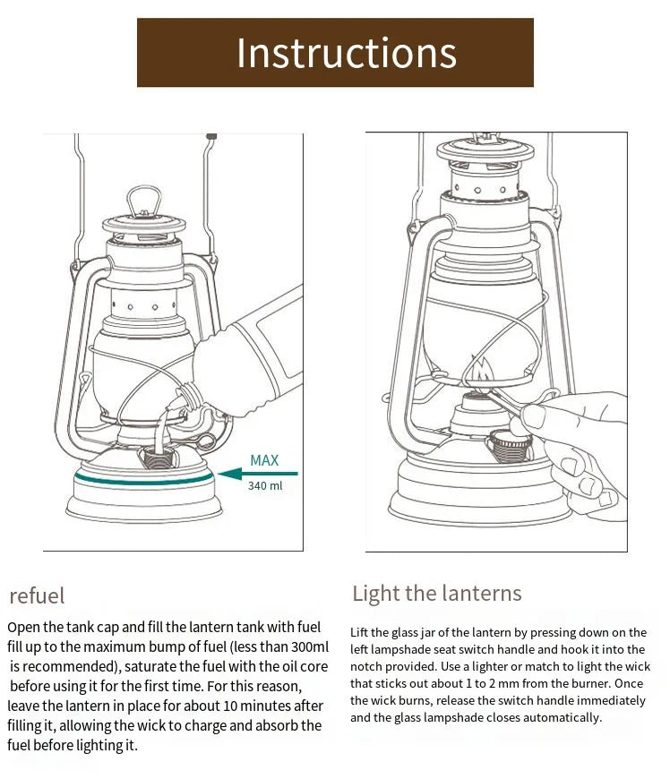 Outdoor Camping Tent Lights Old Lamps Vintage Camping Ambient Lights Portable and Hangable Camp Lantern