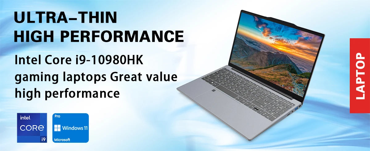 2026 15.6" Gaming Laptop Intel Core i9 10980HK 32GB RAM 2TB SSD Windows 11 Pro Ultra Slim Notebook Computer for Office Business