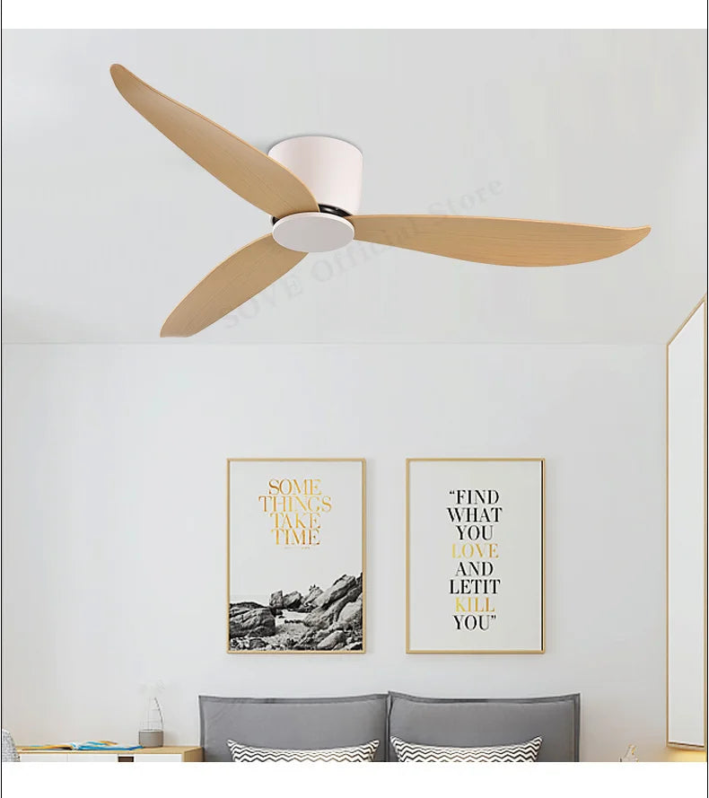 SOVE Ceiling Fan White Low Floor Ultra Thin 17cm DC Ceiling Fan With Remote Control Simple Ceiling Fans Without Light 220V