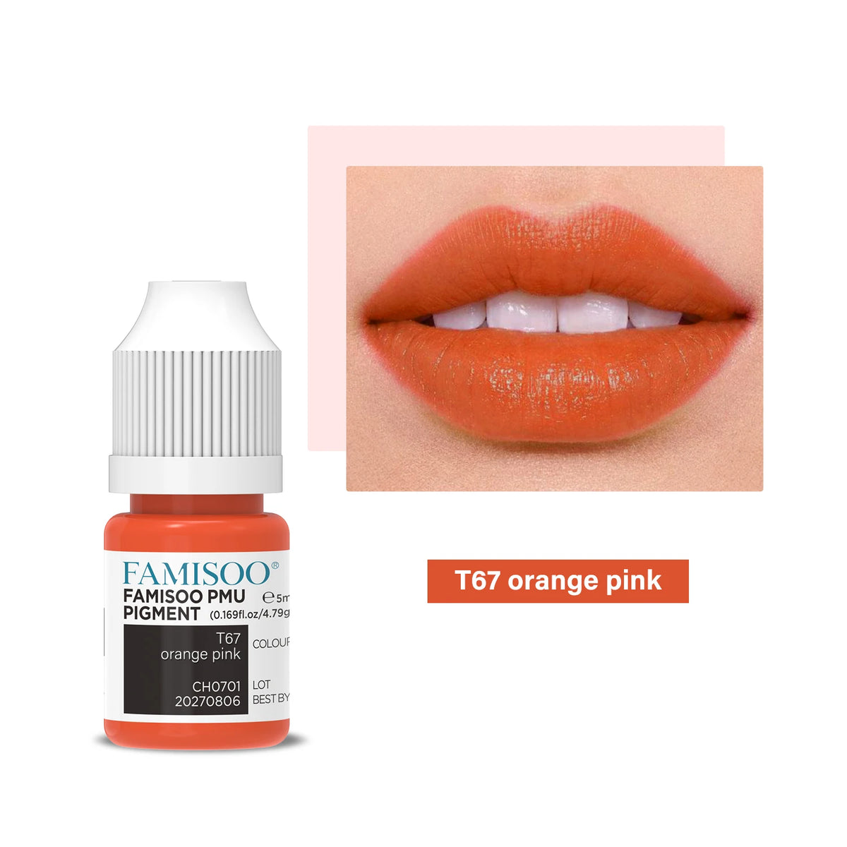 FAMISOO 5ML Permanent Makeup Pigment Tattoo Lips Tattoo Inks Eyebrows Eyeliners Pigments Microblading Pigment Tattoo Pigments