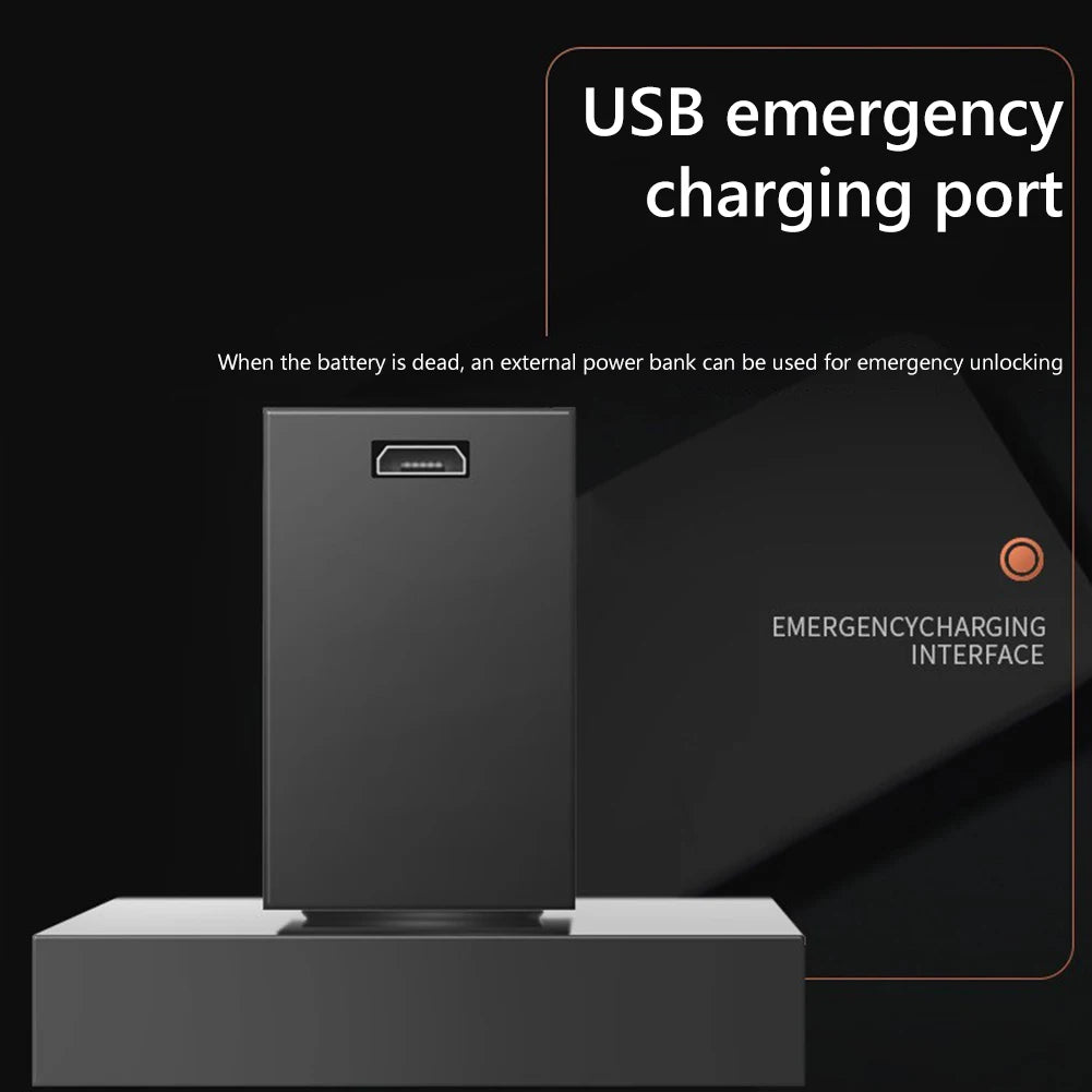 Smart Lock Home Office w/Key  Fingerprint Door Lock Fingerprint Electronic Door Lock Semiconductor Anti Theft