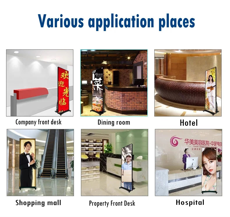 High Refresh Indoor GOB LED Poster Display Screen 640x1920mm High-Definition Multi-Unit Splicable for Business & Entertainment