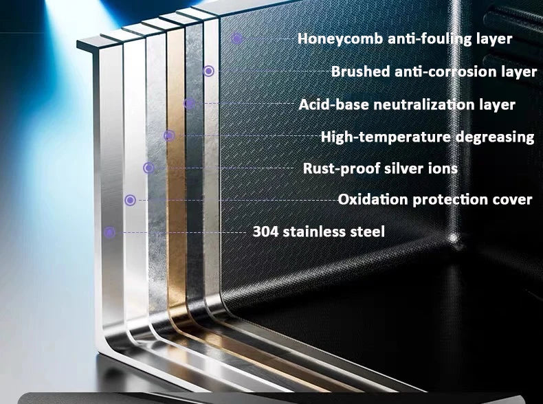 Neptune Whale Honeycomb Smart Sink Premium Self-Buildable Multifunctional Kitchen Sink with Advanced Features in Stainless Steel