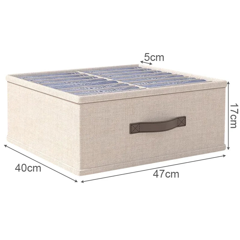 10/16/24 Grids Wardrobe Clothes Storage Organizer With PP Board Cabinet Foldable Drawer Sweater T-Shirt Jeans Storage Boxs