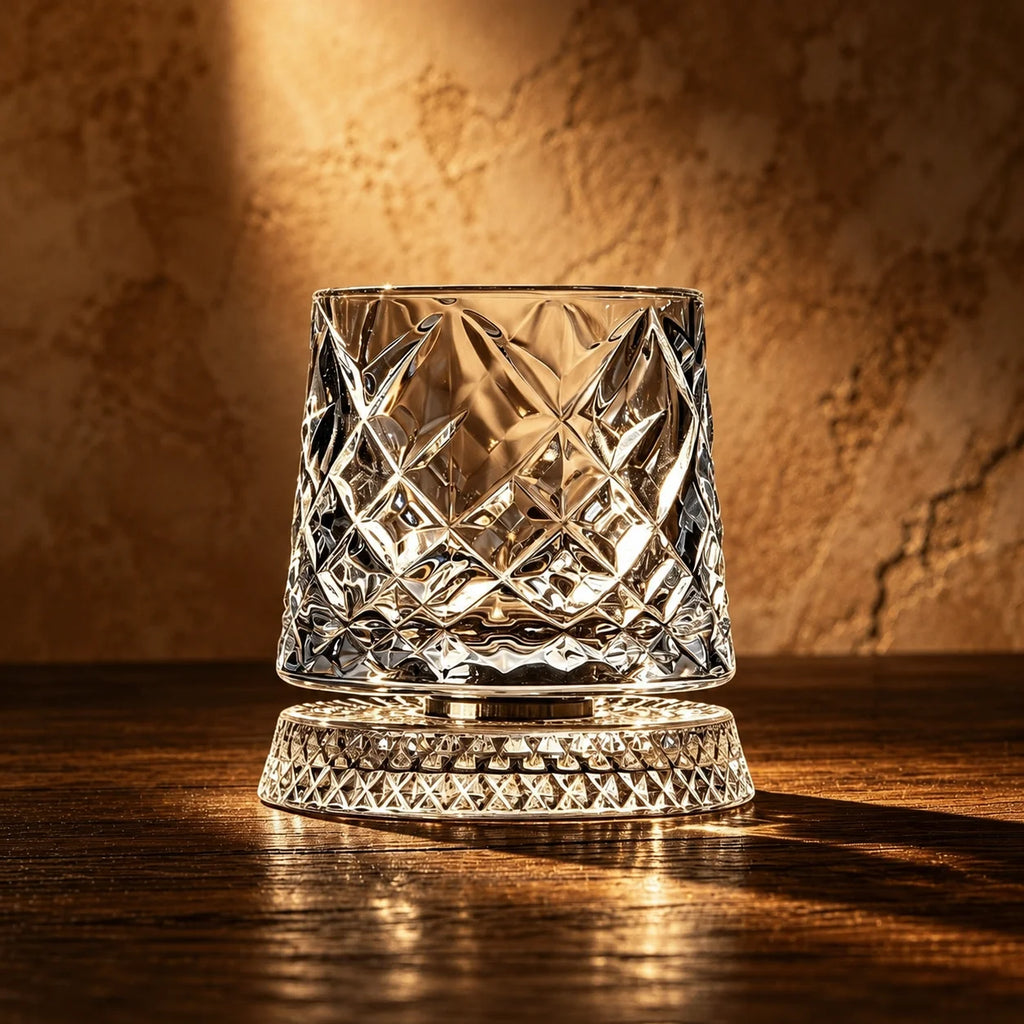 280ml Whiskey Glass The Crystal Rotates 360° White Wine and Cocktail Drinks Bar Party Cool Bar Accessories Unique Gift