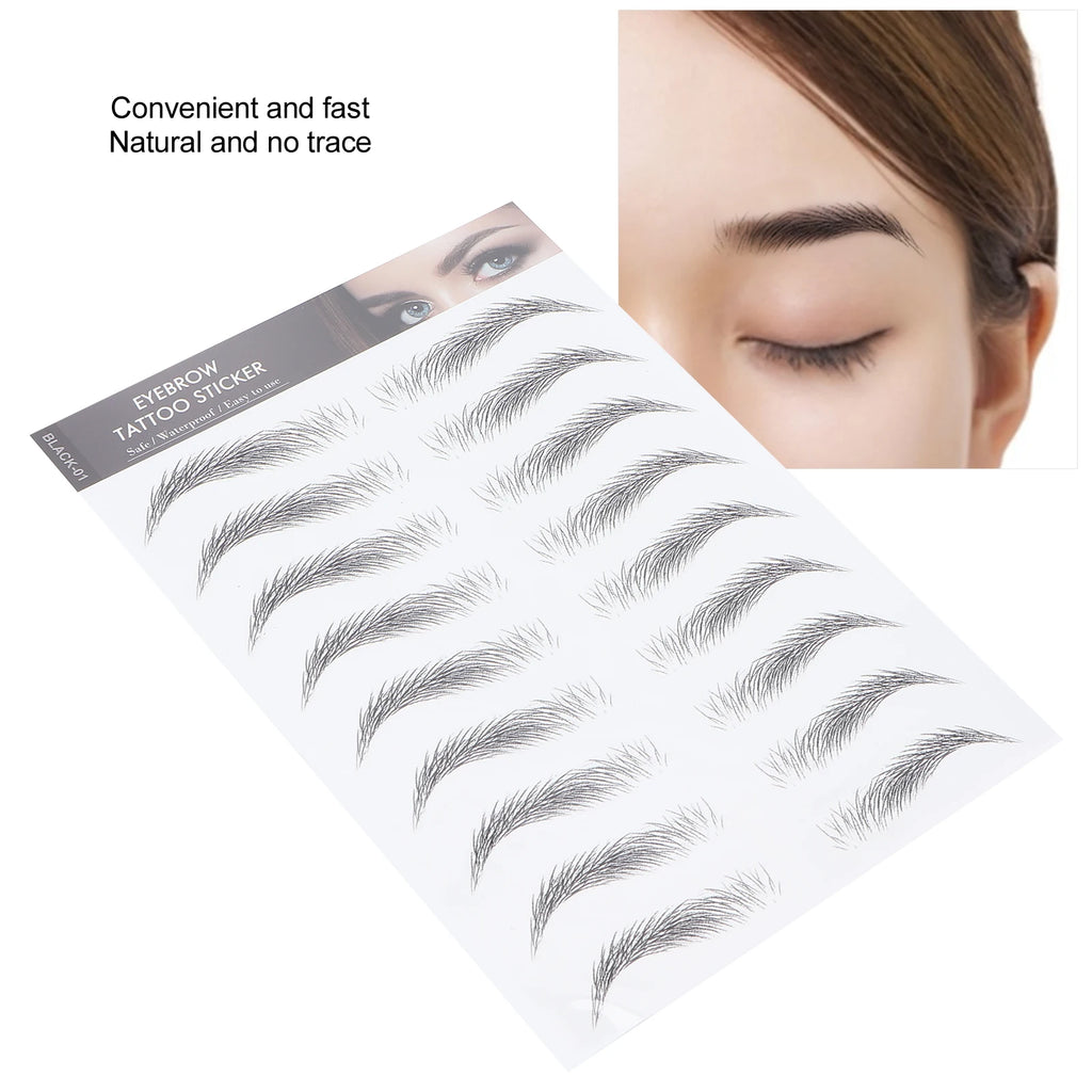 Long Lasting Eyebrow Transfers Sticker Household Portable Waterproof Safe Women Black Eyebrow Tattoo Sticker Makeup Tools