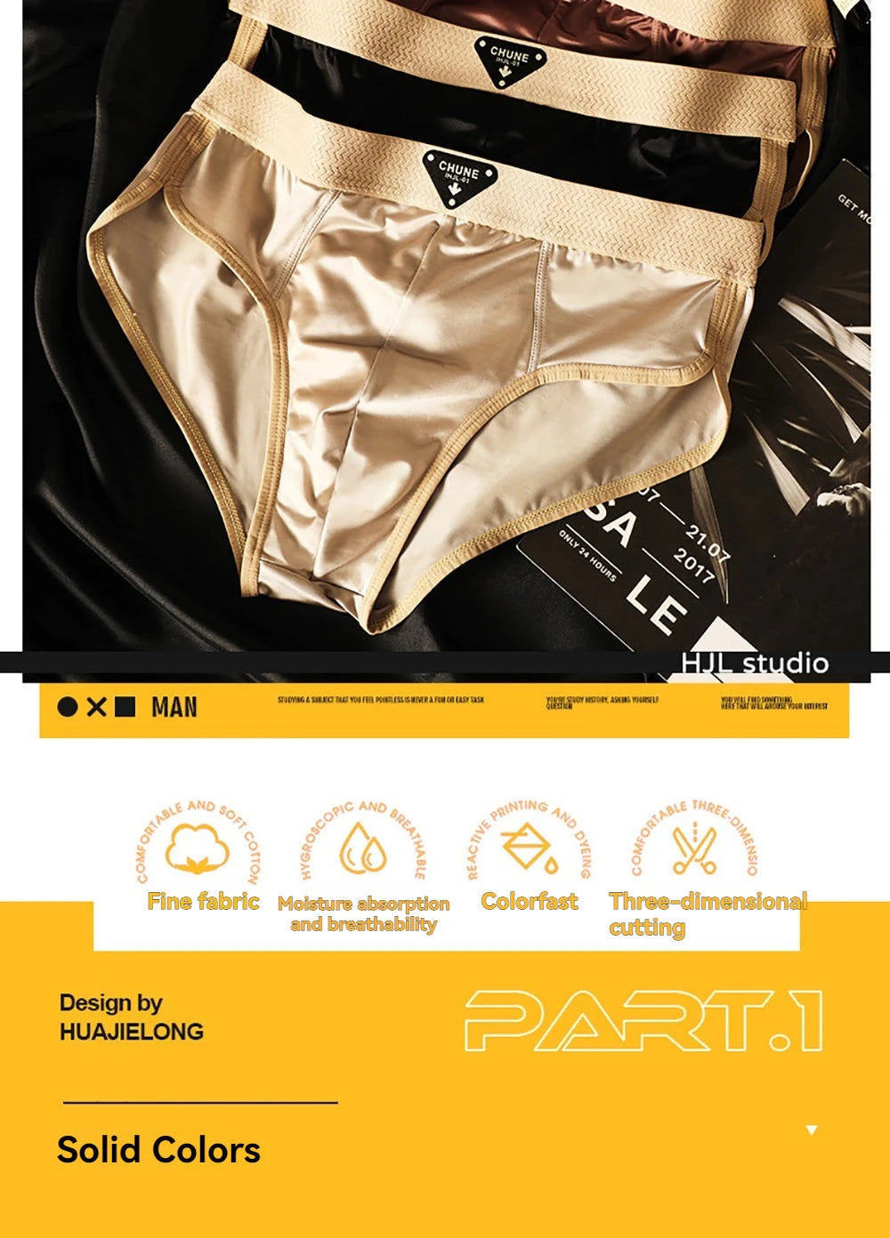3PCS/Pack Luxury Satin-like Men's Briefs Ice Silk Hygroscopic Breathable Mesh Crotch Panties Soft High Elastic Man Underwear