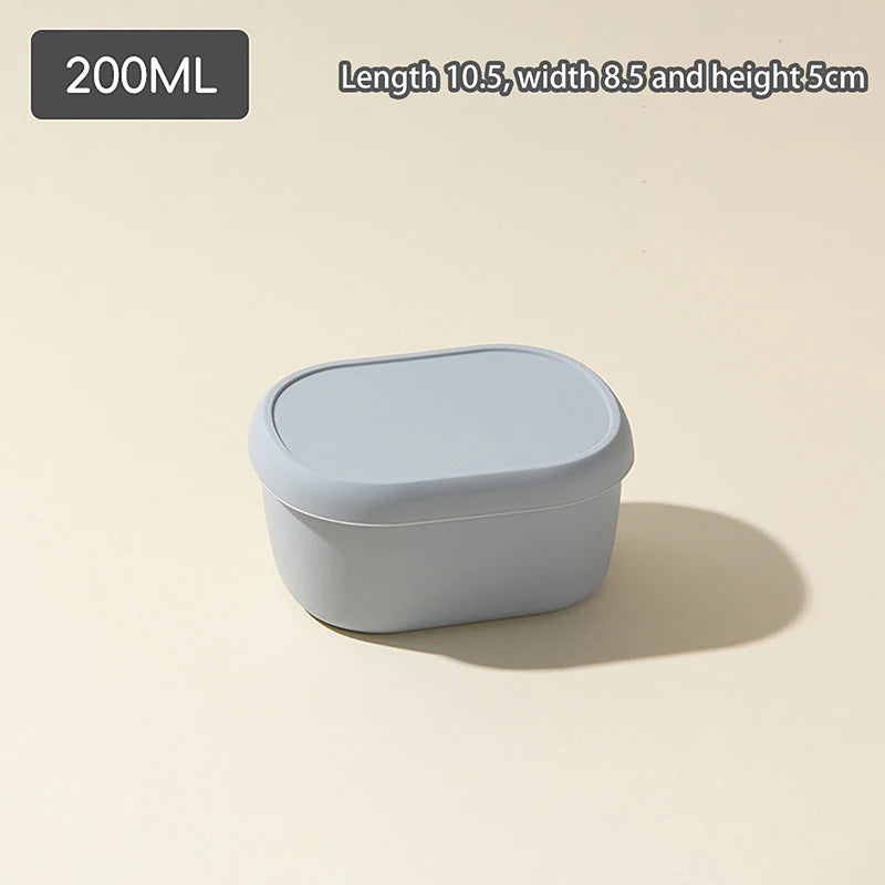 1/3Pcs New Food Grade Silicone Lunch Box With Lid Leak Proof 200 300 600ML Microwave Safe Food Container For Picnic