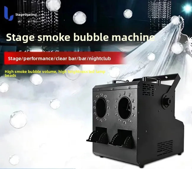LED Dual Hole Fog Bubble Machine Stage Wedding Bar Large Bubble Blower Prop