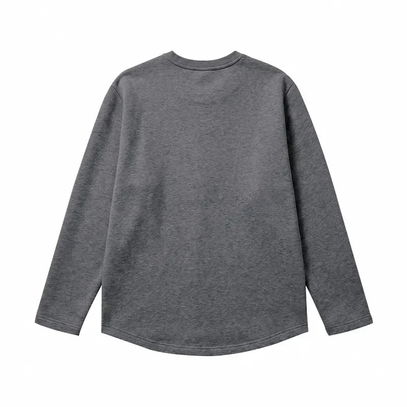 Autumn and Winter Men's Thin Casual Crew Neck Pullover Loose Versatile Breathable Commuter Long Sleeve Bottom T-Shirt