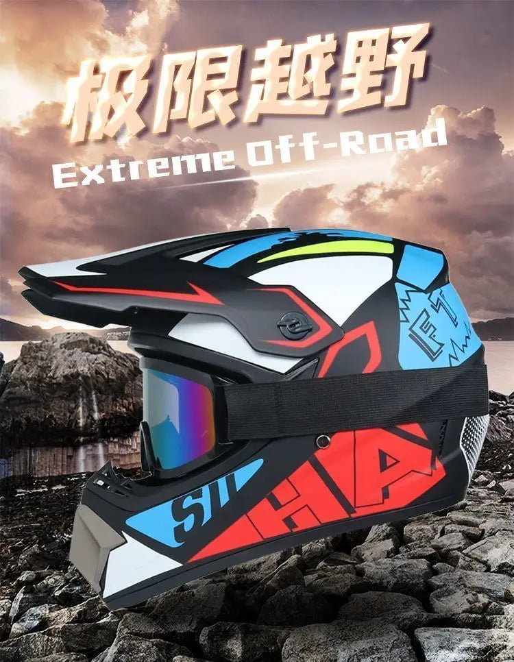 ORZ-Motocross Helmet Off Road Dirt Bike ATV MX Racing Helmet DOT Approved for Adults