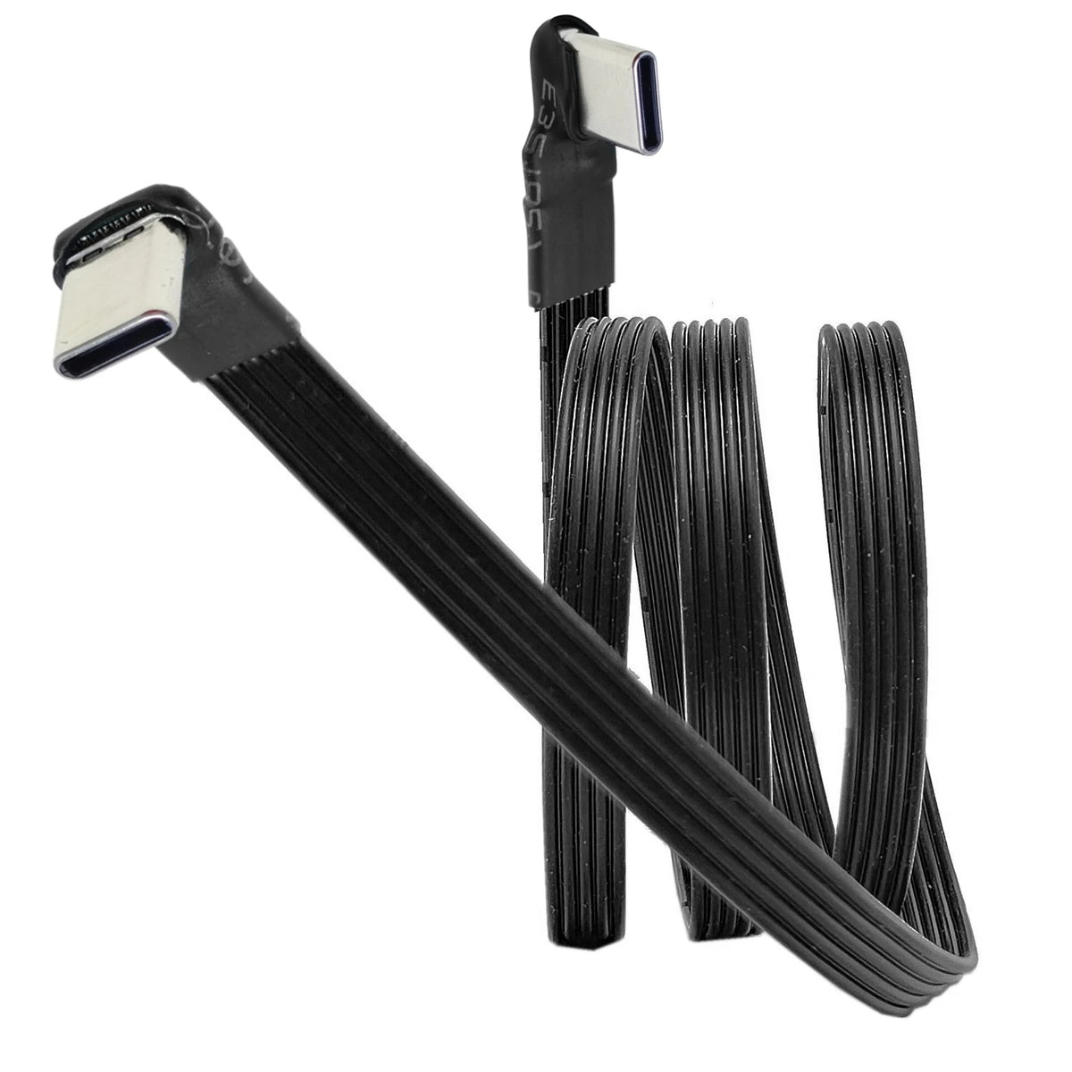 20CM 30CM 10CM 5CM USB 2.0 Type-C Flat Cable Extension FPC Cable USB 2.0 USB-C 90° Up/Down Angled Plug 5CM-1M