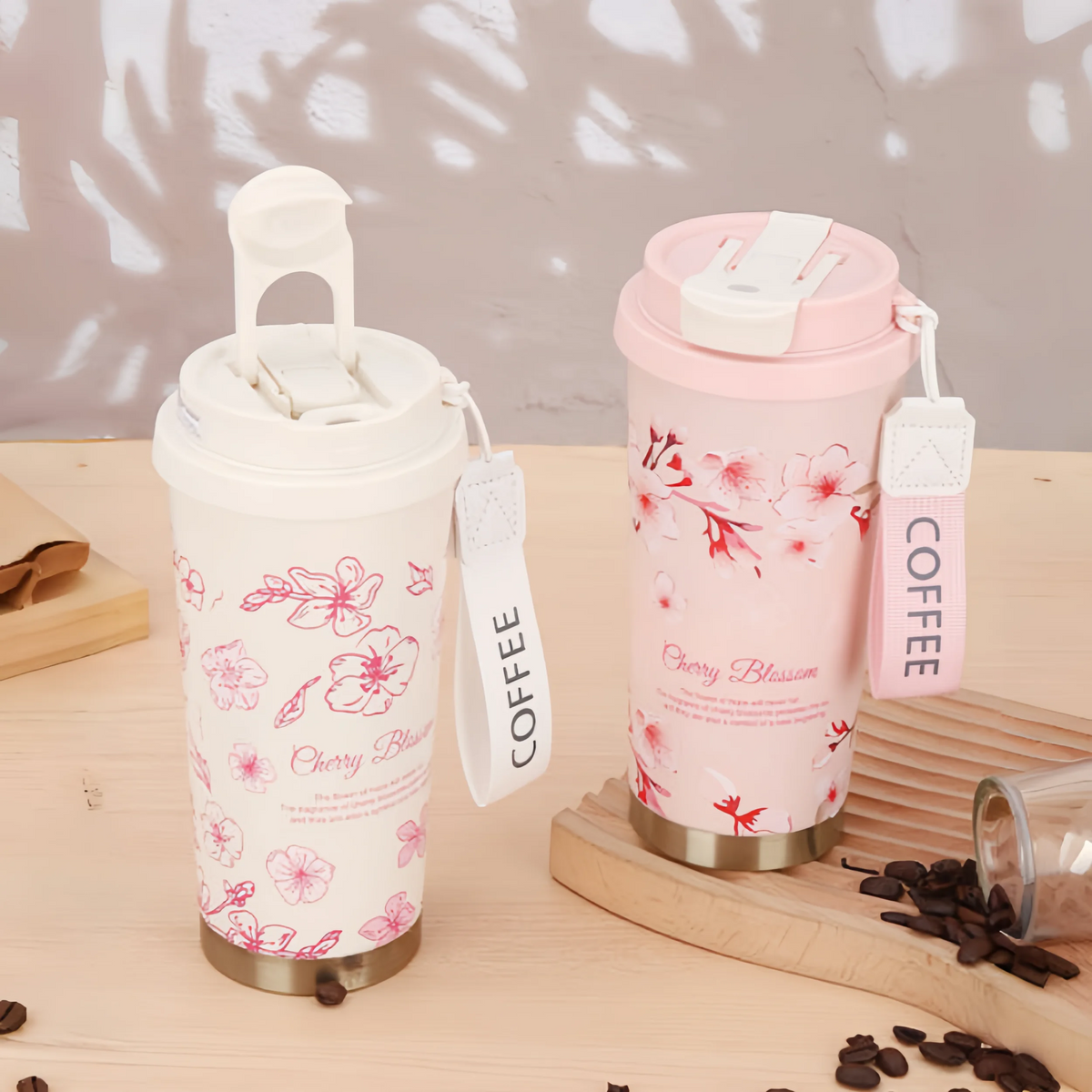 500ML Thermo Cafe Coffee Mug Car Thermos Mug LeakProof Travel Thermo Cup for Tea Coffee Stainless Steel Water Bottles for girls