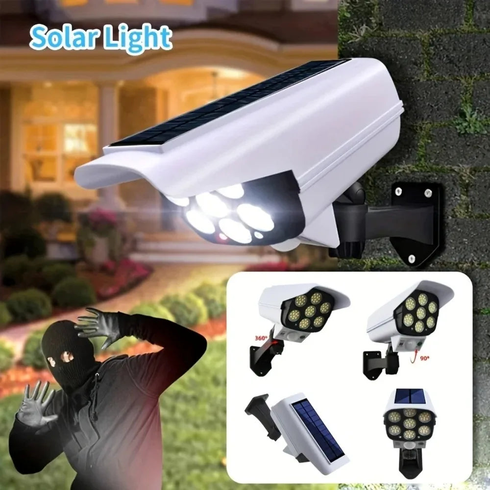 Outdoor Motion-Sensor Solar Light 77 LED Flood Lights Security Camera Ideal for Porches, Gardens, and Patios