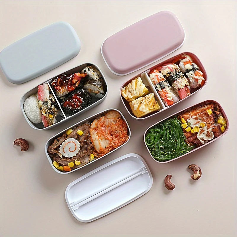 Double Layers Bento Box Lunch Box Food Container Kitchen Accessories Microwavable Dinnerware Lunchbox