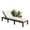 Outdoor Rattan Sun Lounger Adjustable OEM Custom