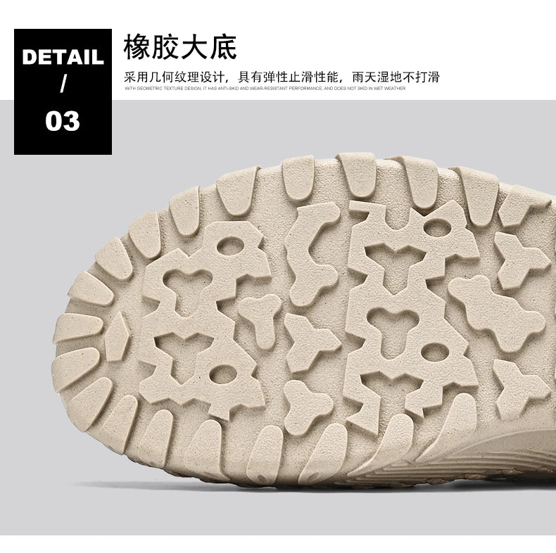 Summer Men Sandals Genuine Leather Mens Casual Shoes Outdoor Men Leather Sandals for Men Beach Shoes Roman mens Shoes