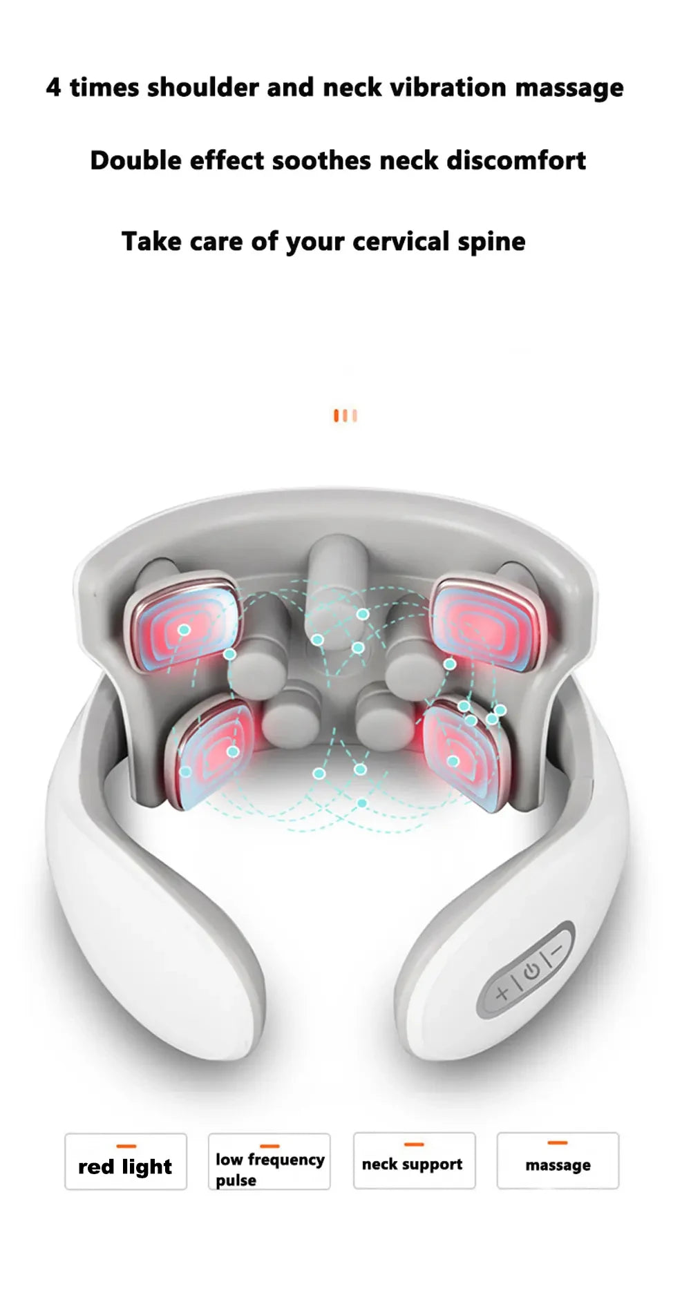 Smart Neck Massage Instrument Portable Shoulder Neck Massage Cervical Vertebra Health Care Vibrator Red Light Massage