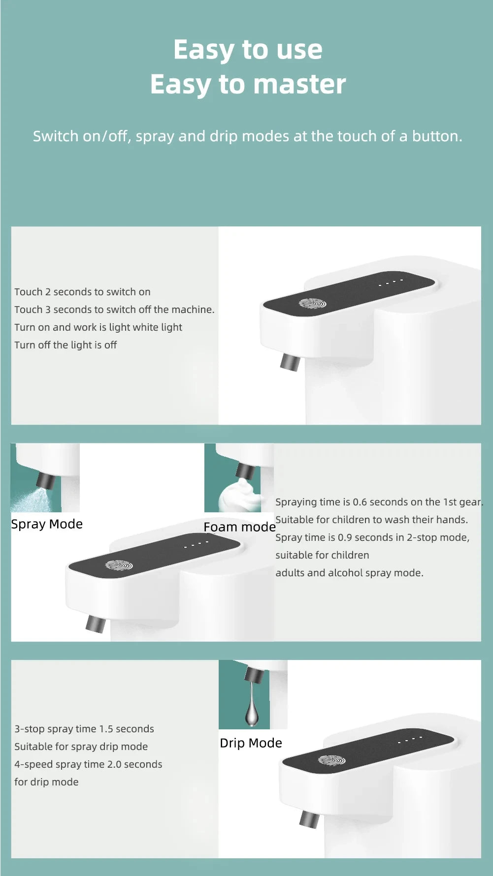 USB Rechargeable Infrared Automatic Foam Soap Dispenser Touchless Hand Sanitizer Dispenser for Bathroom Kitchen