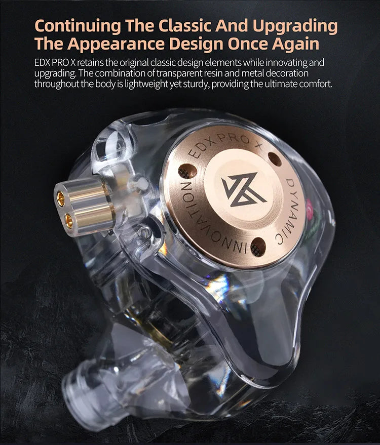 KZ EDX Pro X Single Dynamic Driver In-Ear Monitor Wired Earbuds HiFi Earphone with Detachable Cable