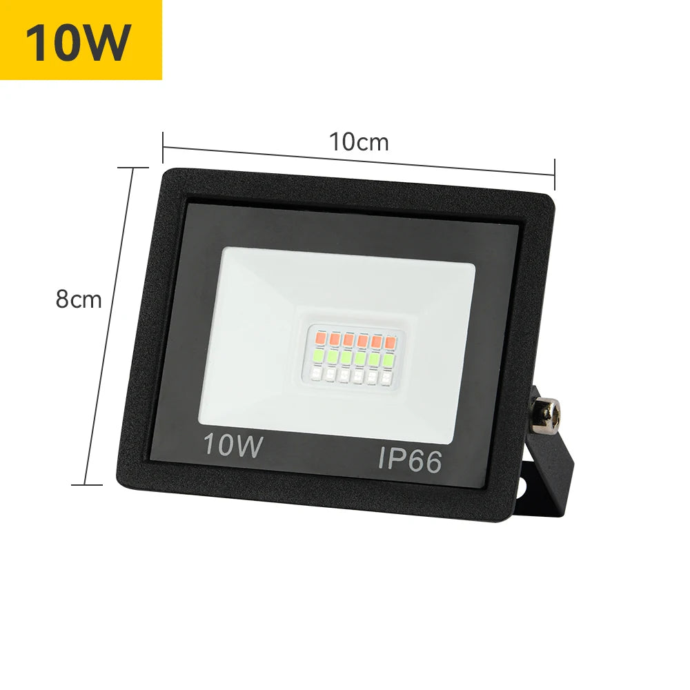 RGB LED Floodlight Reflector Outdoor Lighting 220V 30W 50W 100W IP66 Waterproof Outdoor RGB Spotlight Lamps Landscape Lighting