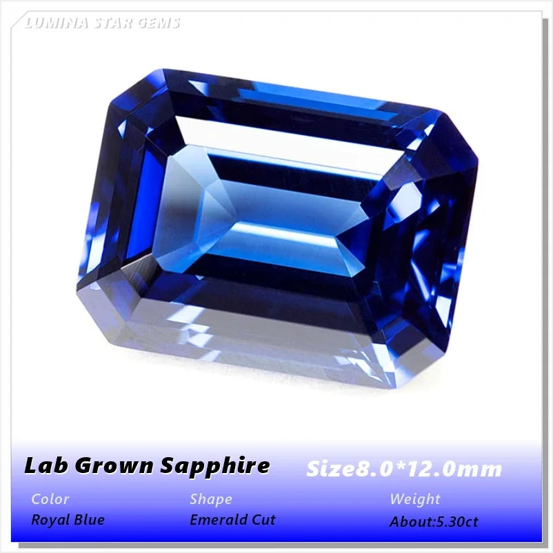 ABCLab Grown Sapphire Royal Blue Color Multiple Cuts Available Gems For Jewelry Setting&Custom Design Selectable Certificate