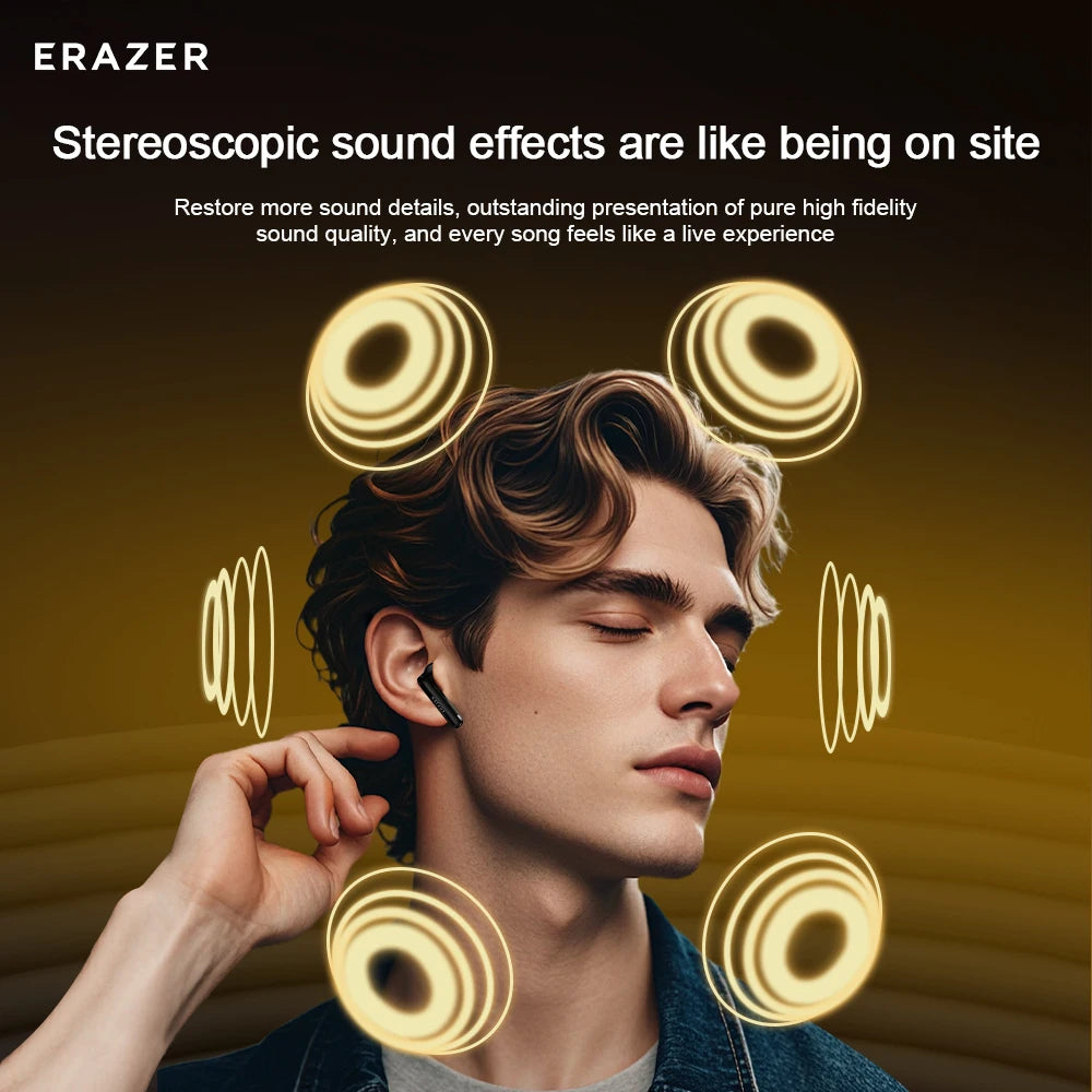 Lenovo True Wireless Bluetooth Earphone In-ear Earbuds HIFI Stereo for Sports BT 5.4 Noise Reduction Mini Headphone HT83